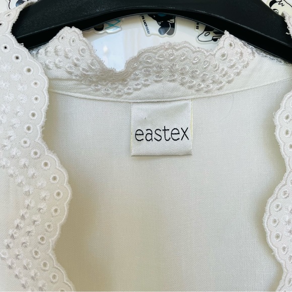 EASTEX Plus Size 18 Academia Preppy Grandma Style Ivory Vintage Blouse - Picture 5 of 8
